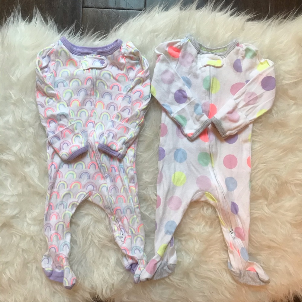 Cloud Island baby girl zipper pajamas-set of two
